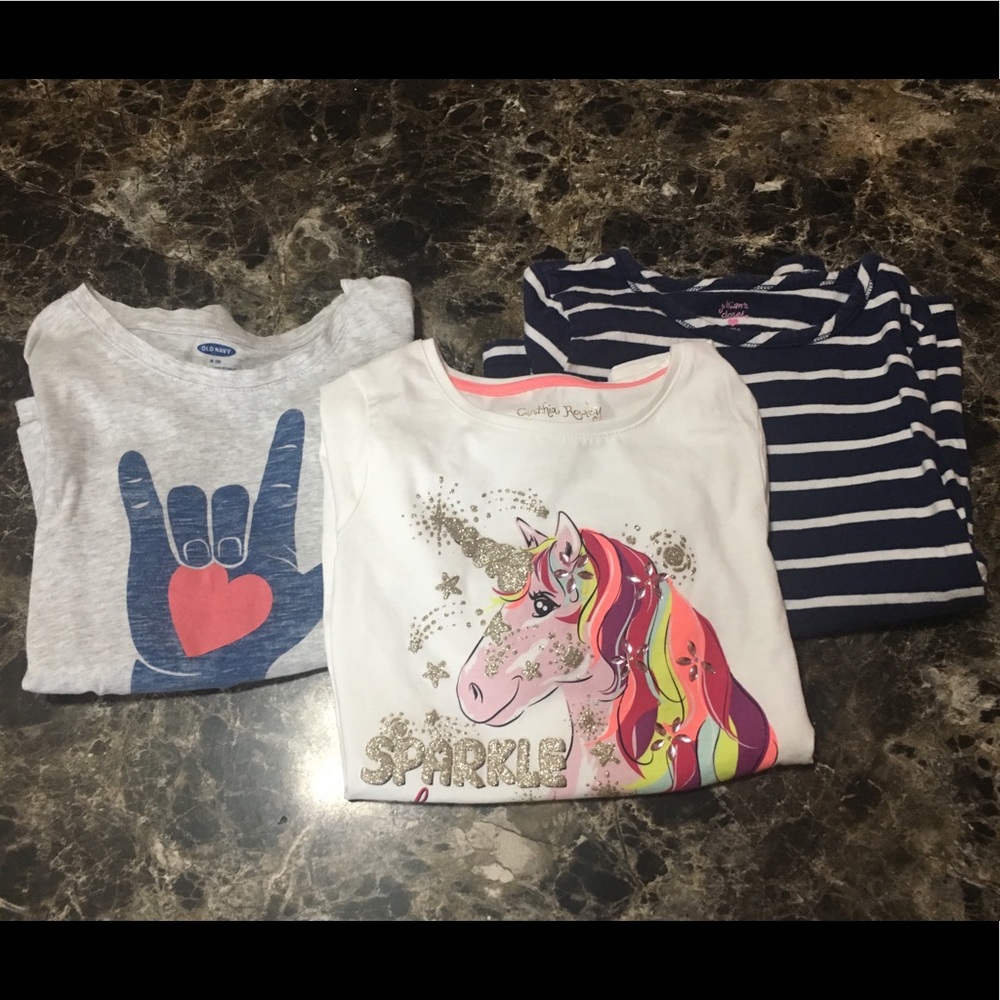 Lot of 3 girls long sleeve size 8 tee shirts